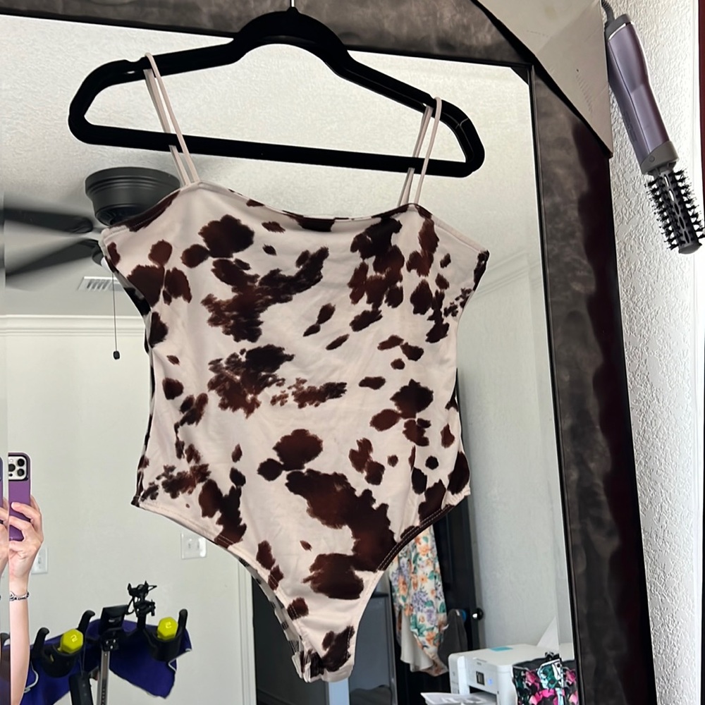 Spotted Brown cow/heifer body suit